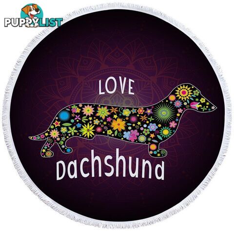 Love Dachshund Dog Beach Towel - Towel - 7427046316927