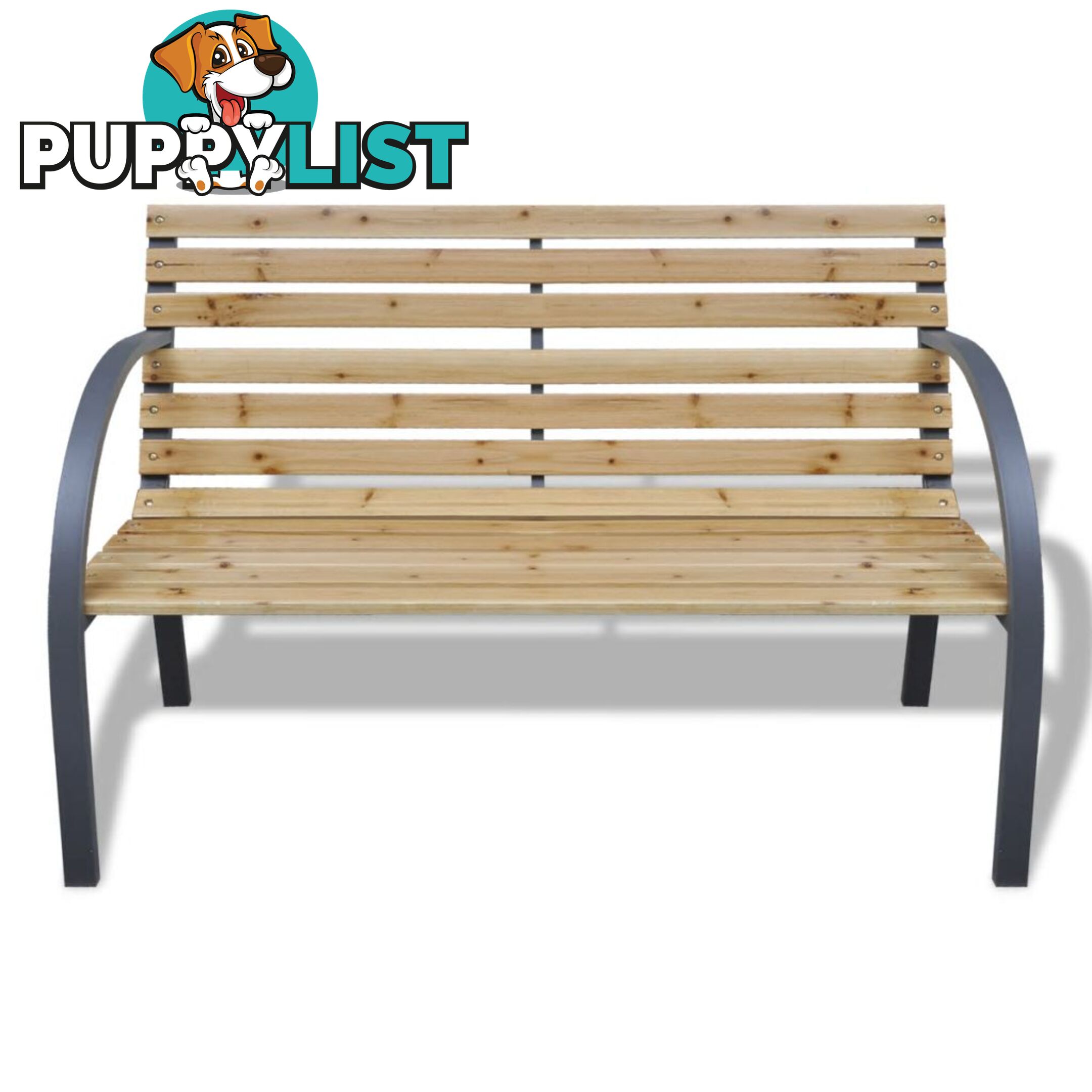 Iron Frame Garden Bench With Wood Slats - Unbranded - 4326500414601