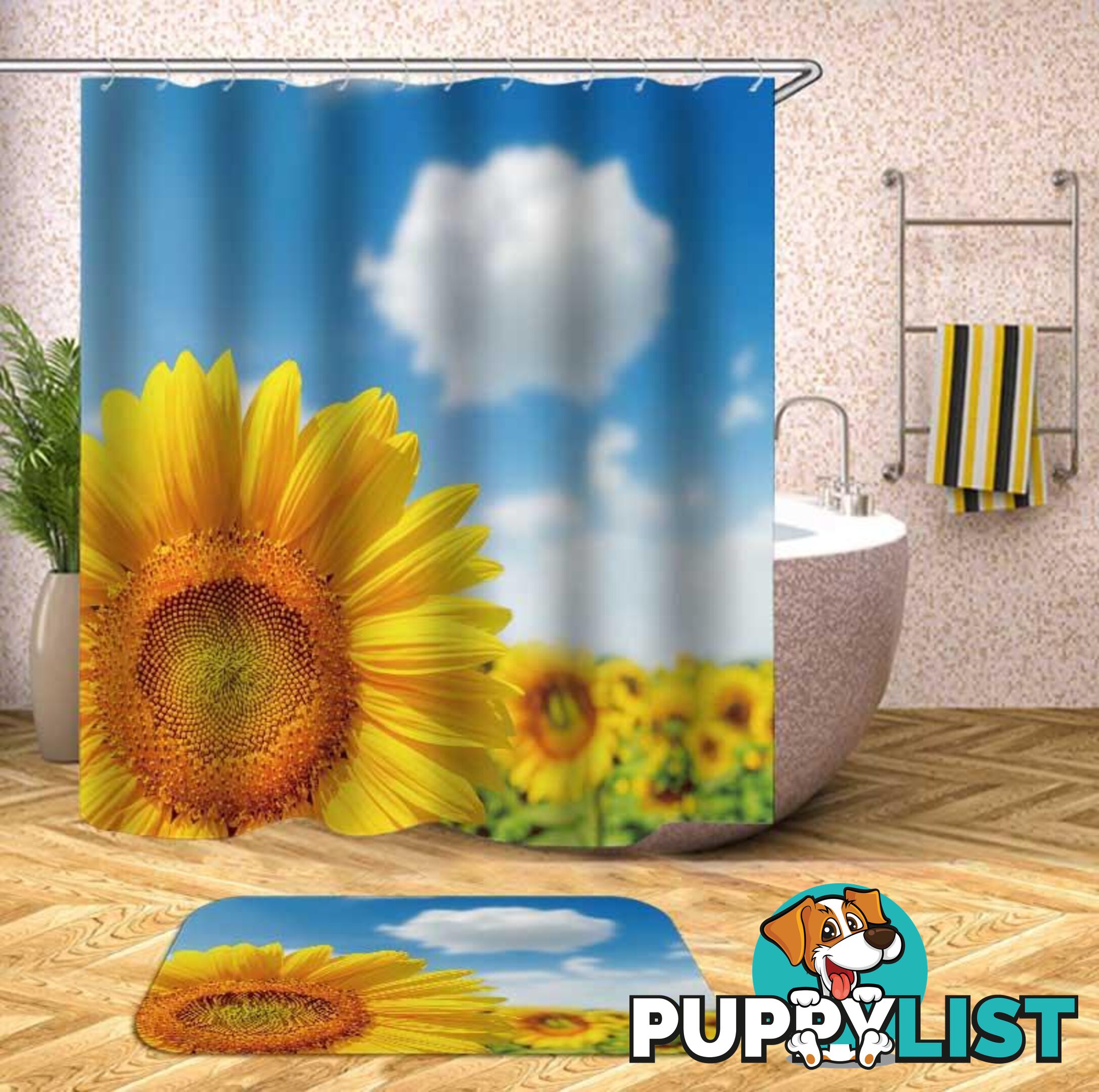 Bright Day At The Sunflower Field Shower Curtain - Curtain - 7427046074339