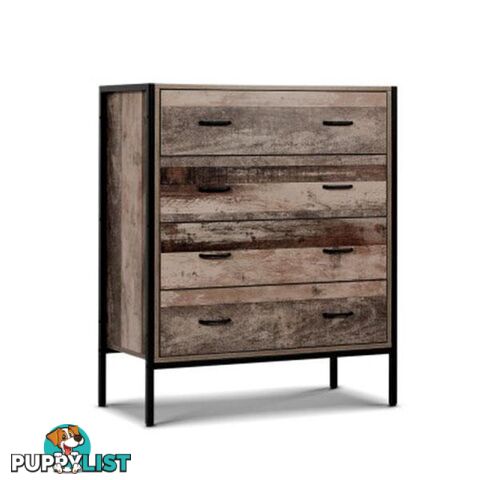 Chest Of Drawers Tallboy Dresser Storage Cabinet Industrial Rustic - Artiss - 9350062214619