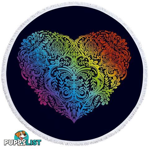 Colorful Art Heart Beach Towel - Towel - 7427046318990