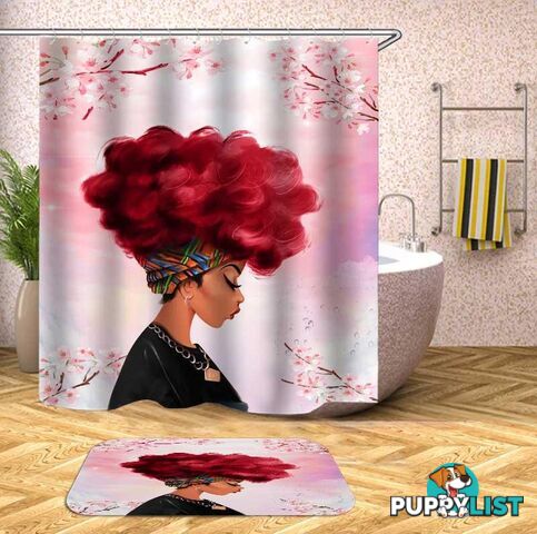 Pinkish Beautiful Black Girl Shower Curtain - Curtain - 7427046132671