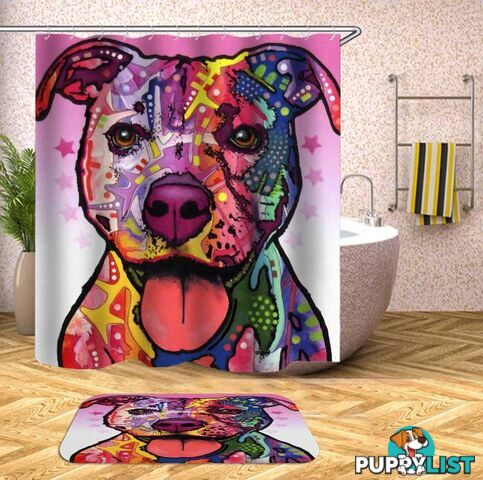 Colorful Dog Painting Shower Curtain - Curtain - 7427046094757