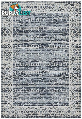 Magnolia Border Denim Rug - Unbranded - 9375321879774