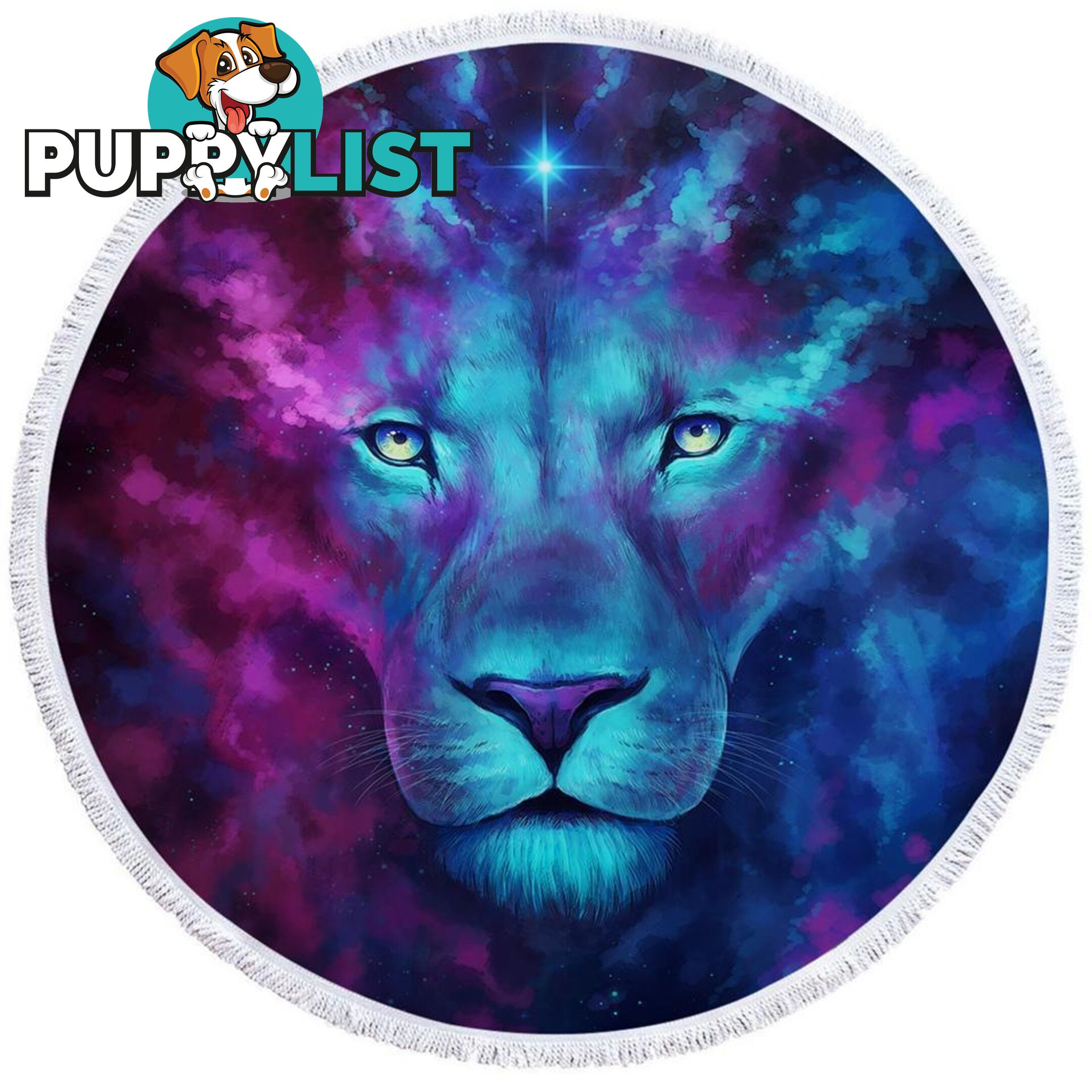 Space Colors Lion Art Beach Towel - Towel - 7427046312561