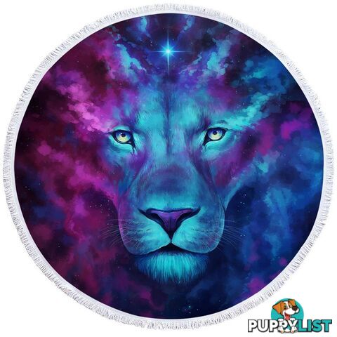 Space Colors Lion Art Beach Towel - Towel - 7427046312561