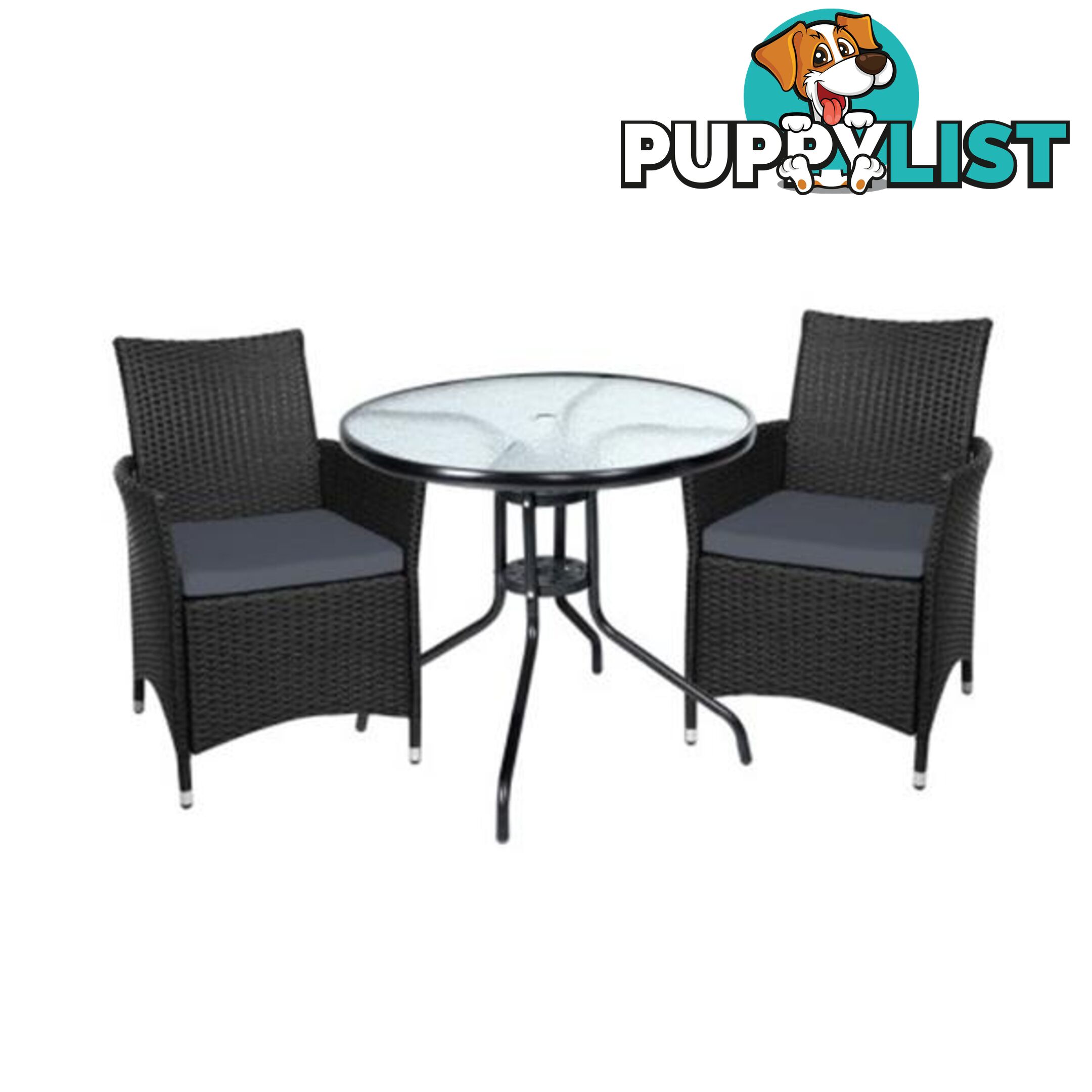 Outdoor Furniture Dining Chair Table Bistro Set Wicker Cafe Bar Set - Gardeon - 9355720036732