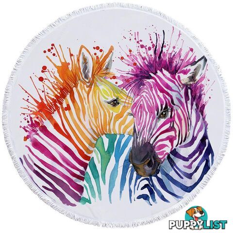 Colorful Zebras Beach Towel - Towel - 7427046326278