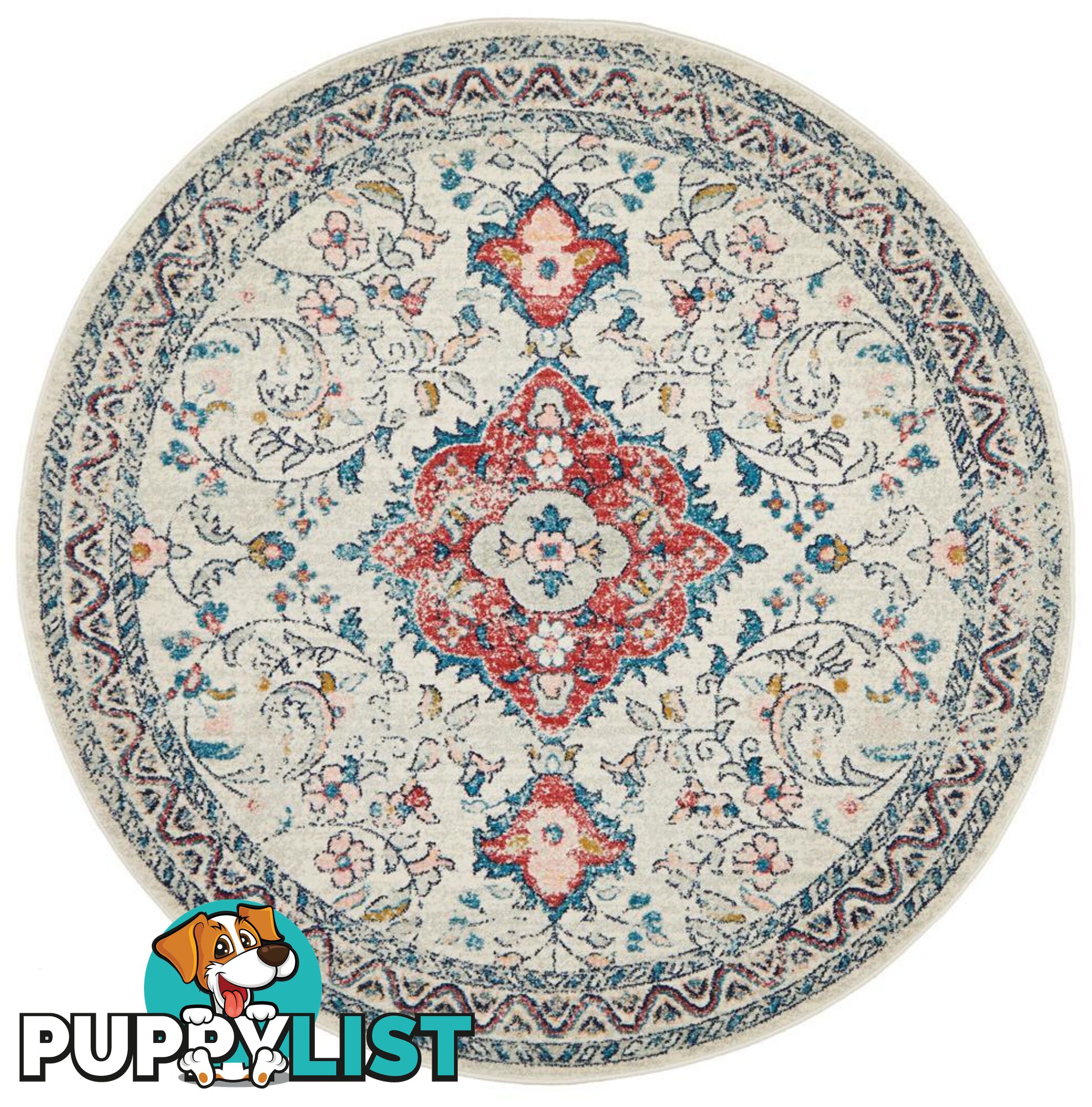 Avenue Pastel Round Rug - Unbranded - 9375321883481