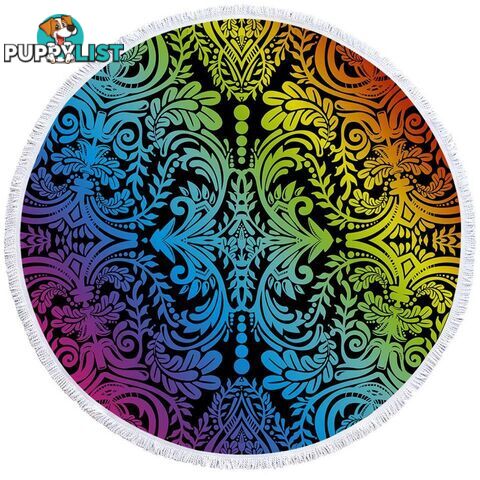 Colorful Oriental Ornaments Beach Towel - Towel - 7427046319164