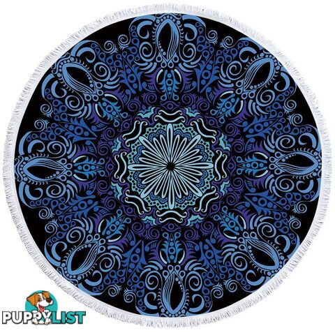 Purplish Blue Mandala Beach Towel - Towel - 7427046322140