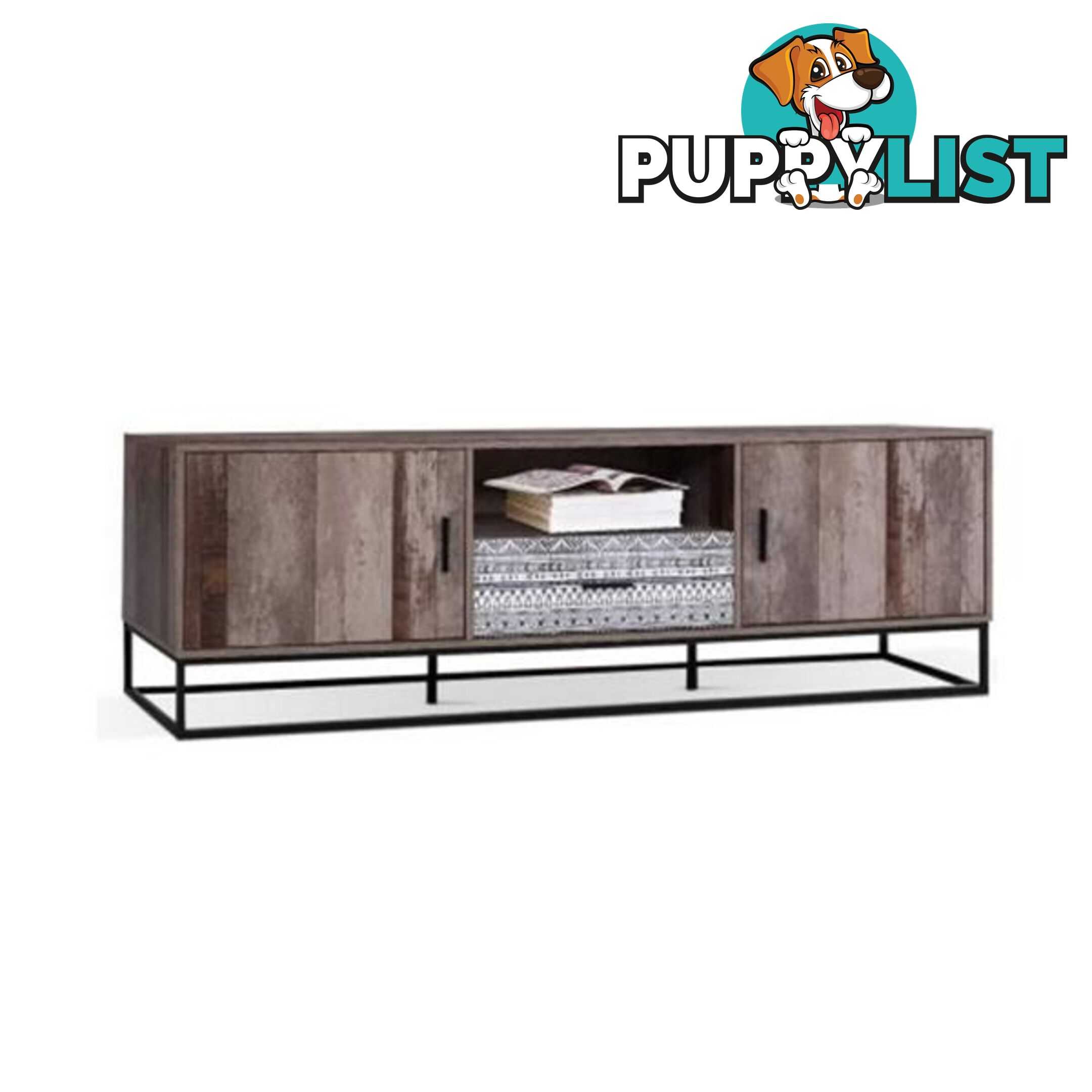 Tv Cabinet Entertainment Unit Stand Storage Wooden Industrial Rustic - Artiss - 9355720065787