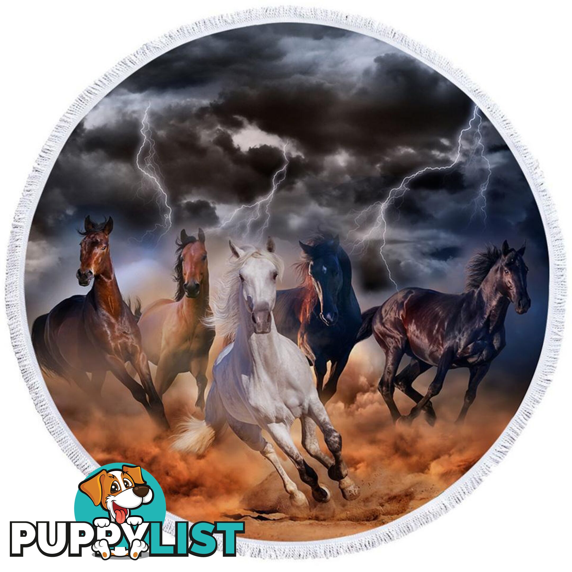 Storm Horses Beach Towel - Towel - 7427046312950