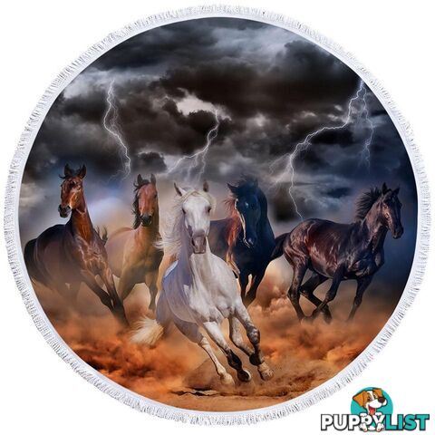 Storm Horses Beach Towel - Towel - 7427046312950