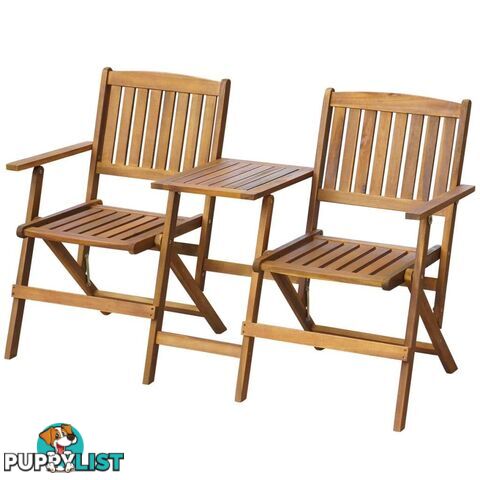 Folding Garden Bench With Tea Table Solid Acacia Wood - Unbranded - 9476062037451