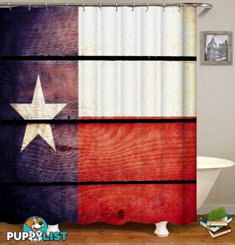 Rustic Texas Flag Shower Curtain - Curtain - 7427046045667