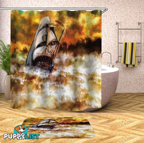 Stunning Sailboat Art Painting Shower Curtain - Curtain - 7427046052535