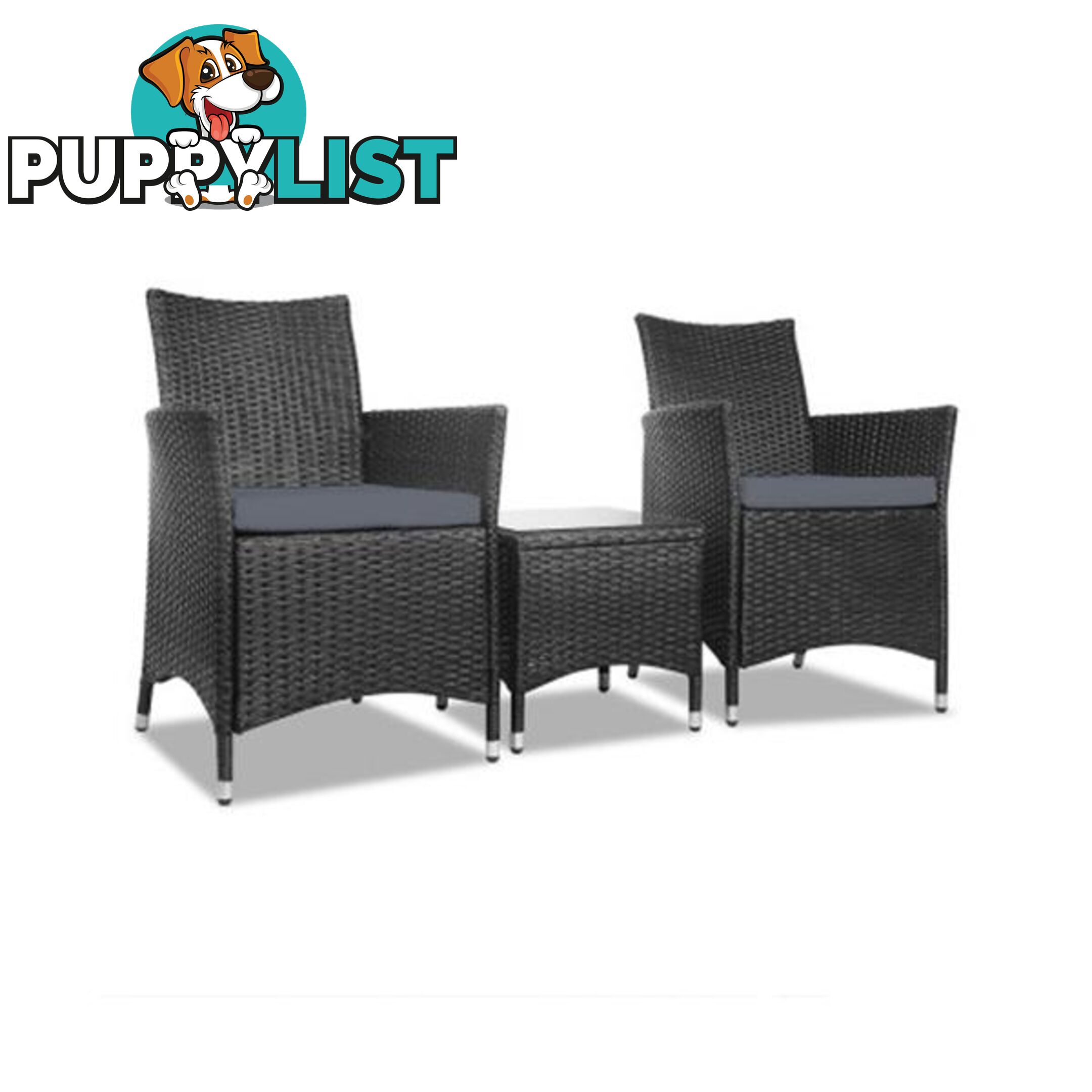 3 Piece Wicker Outdoor Furniture Set - Gardeon - 9476062059293