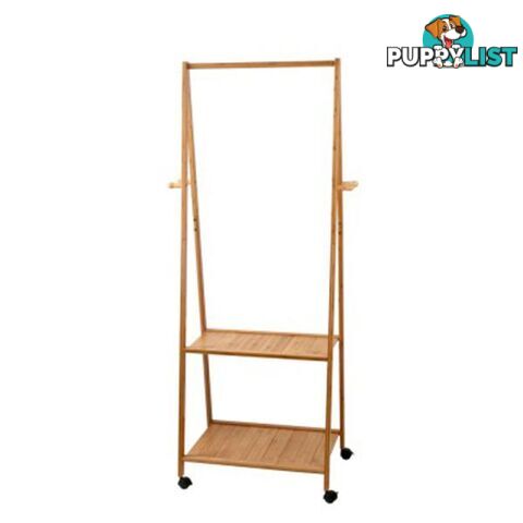 Bamboo Hanger Stand Wooden Clothes Rack Display Shelf - Artiss - 9350062200537