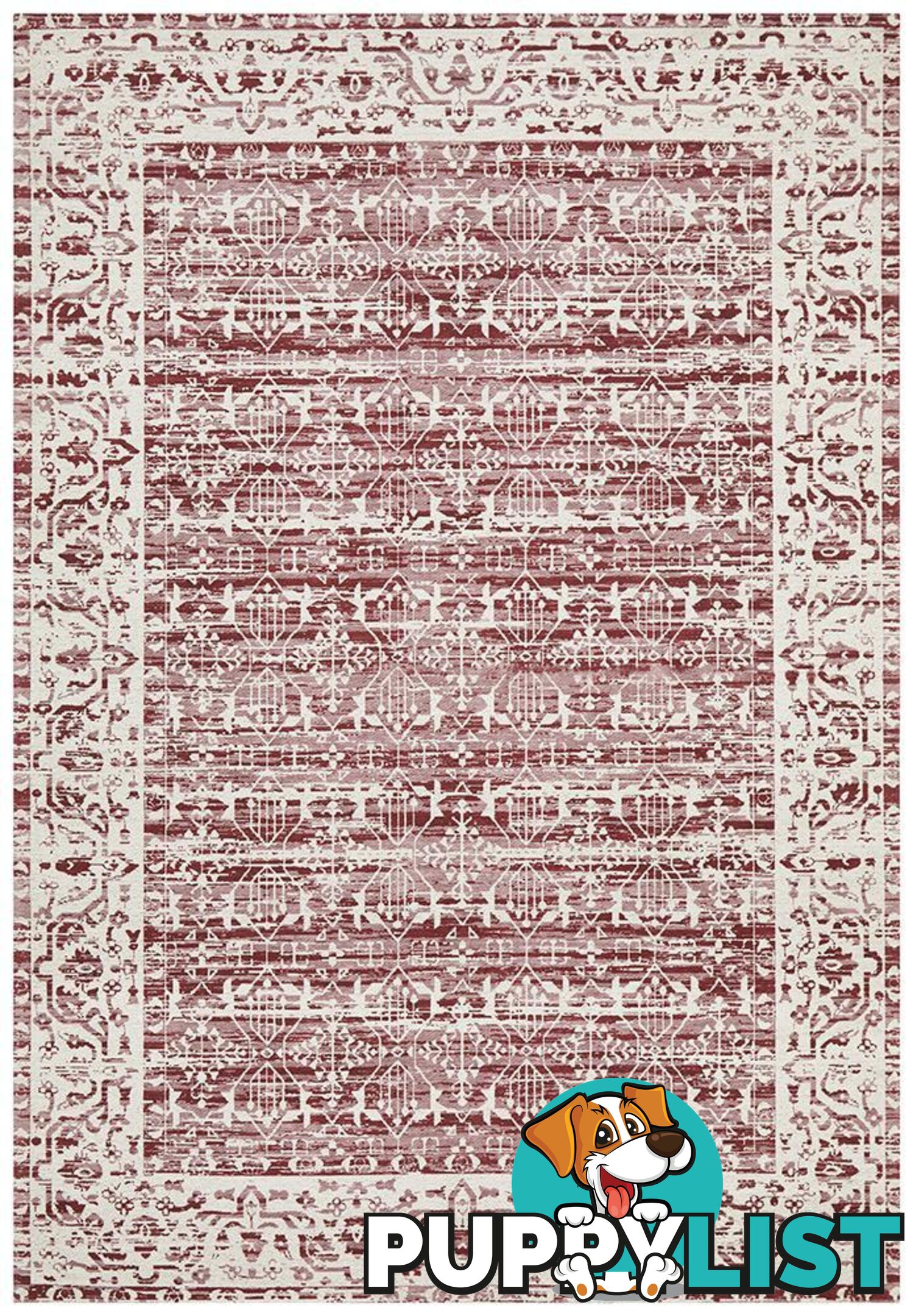 Magnolia Border Rose Rug - Unbranded - 9375321879811