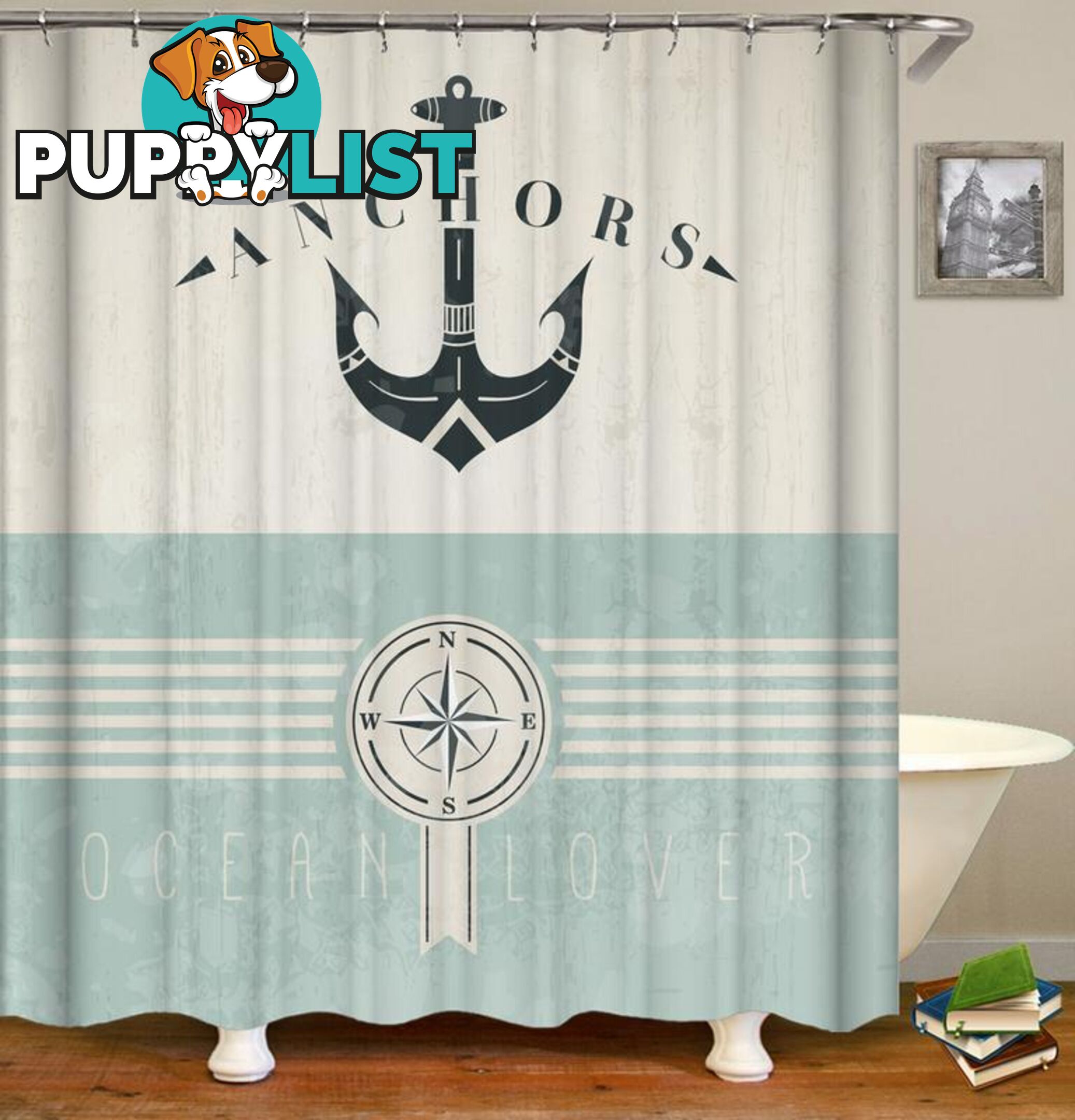 Ocean Lover Anchor Shower Curtain - Curtain - 7427045974616