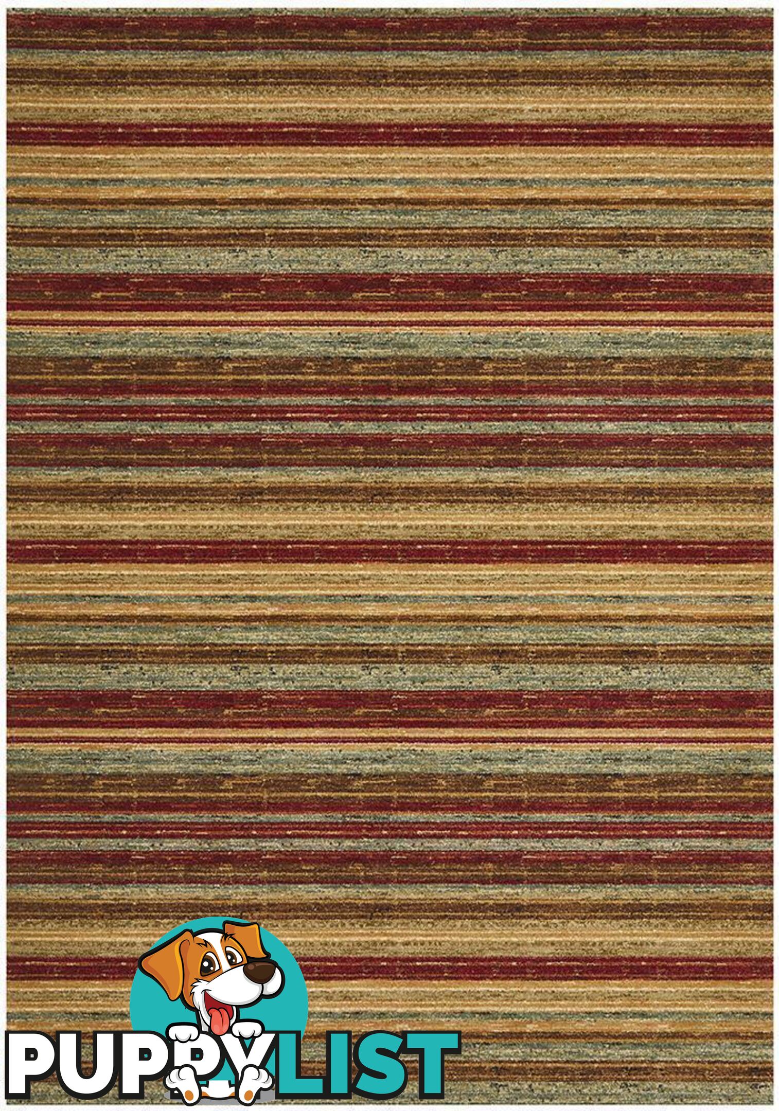 Byblos Rustic Stripe Stripped Red Rug - Unbranded - 7427046239264