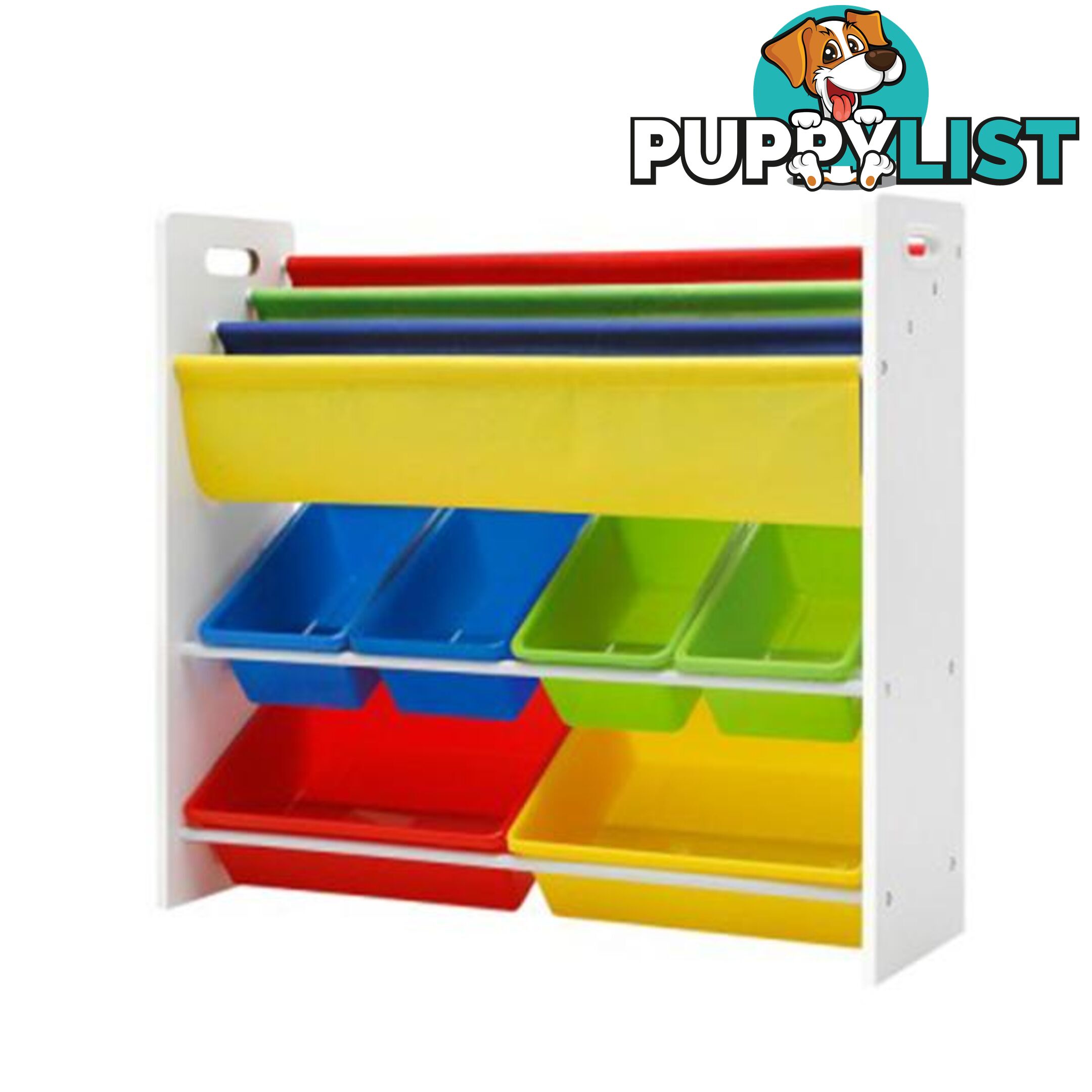 Kids Bookshelf Toy Storage Box Organizer Bookcase 3 Tiers - Keezi - 9350062198193