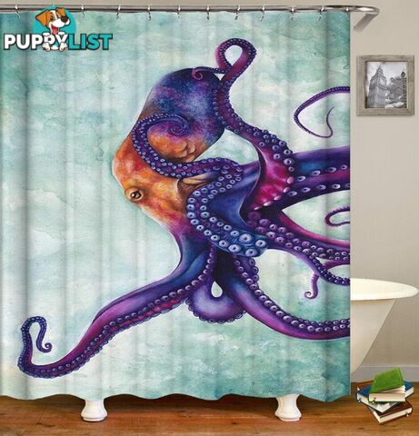 Purplish Octopus Shower Curtain - Curtain - 7427046009195