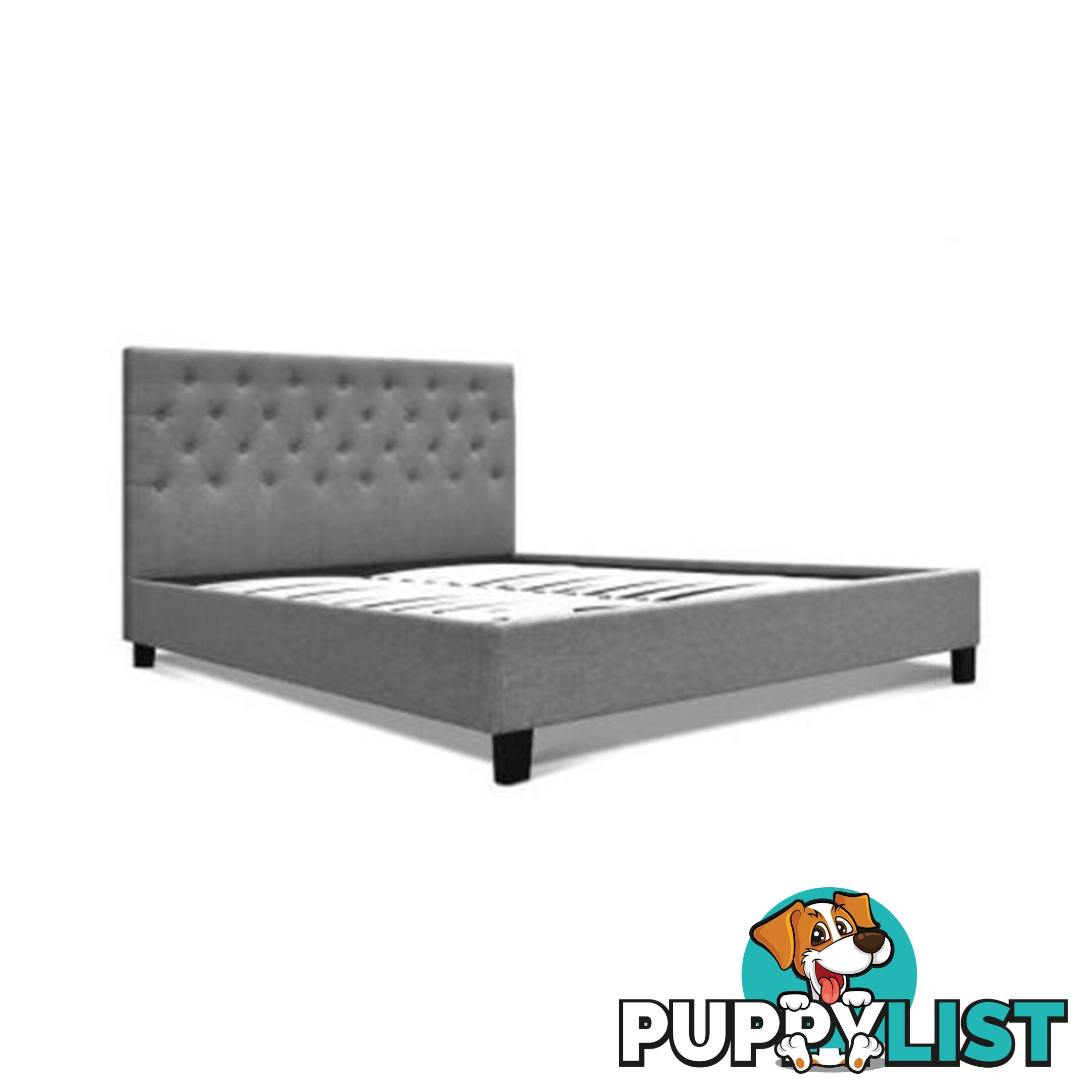 Fabric Bed Frame with Headboard - Artiss - 4344744398945