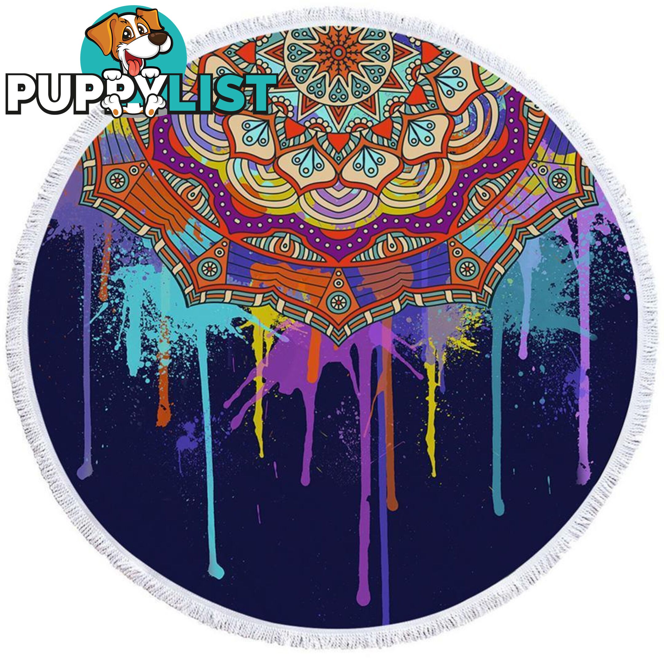 Color Melting Mandala Beach Towel - Towel - 7427046313643