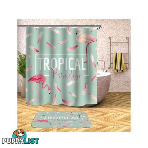 Tropical Paradise Flamingo Shower Curtain - Curtain - 7427046016490