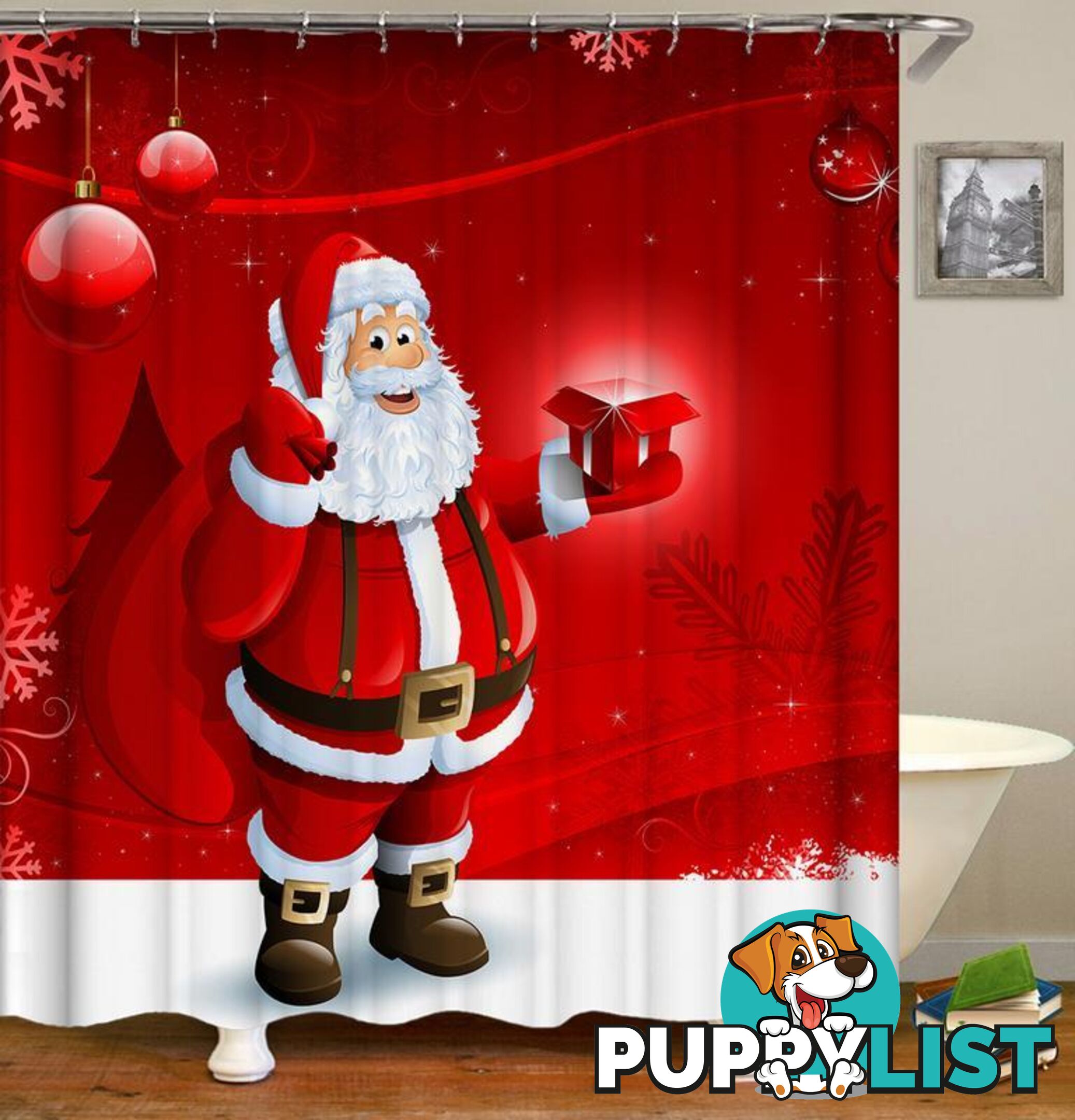 Friendly Santa Claus Shower Curtain - Curtain - 7427046017770