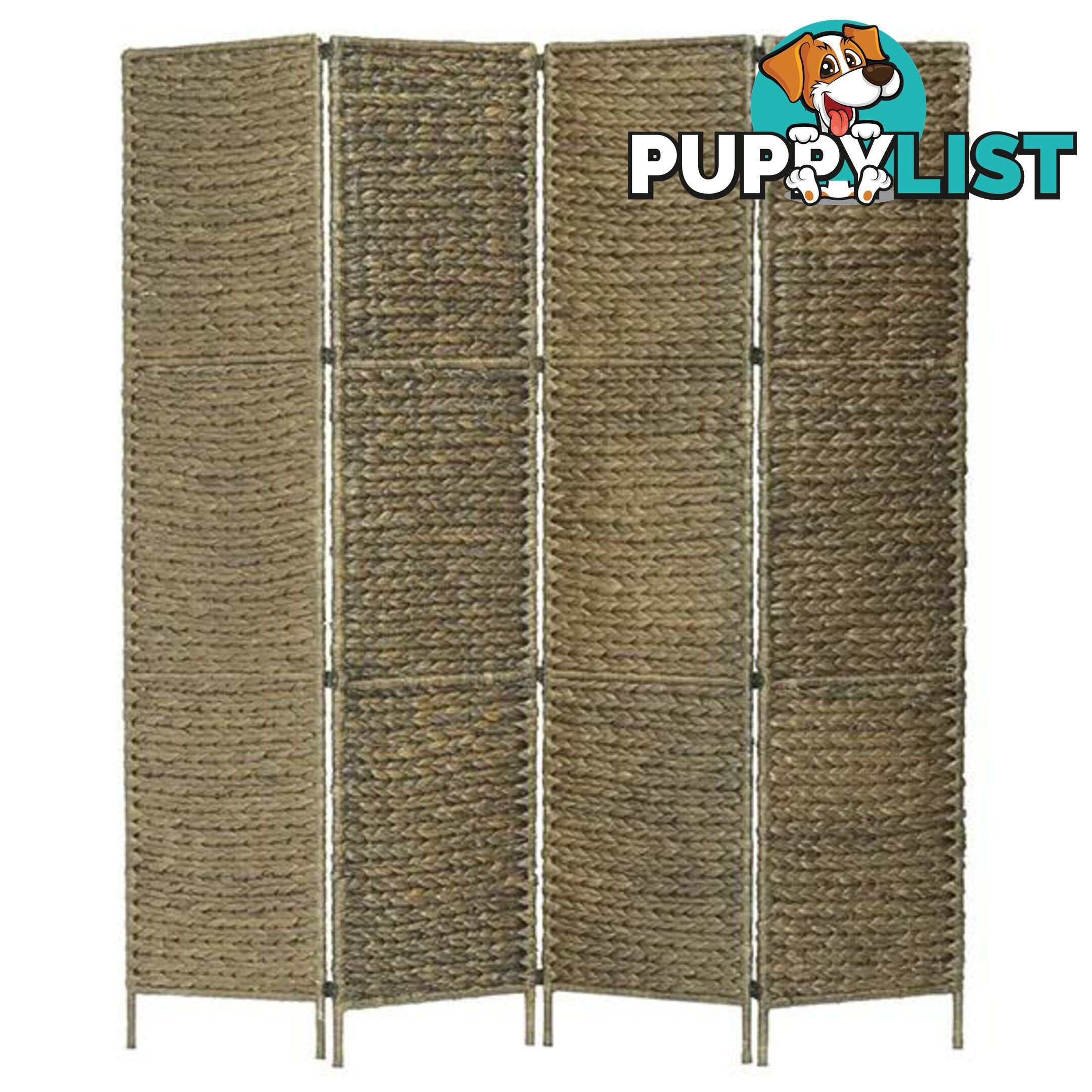 4 Panel Brown Water Hyacinth Room Divider - Unbranded - 9476062105426