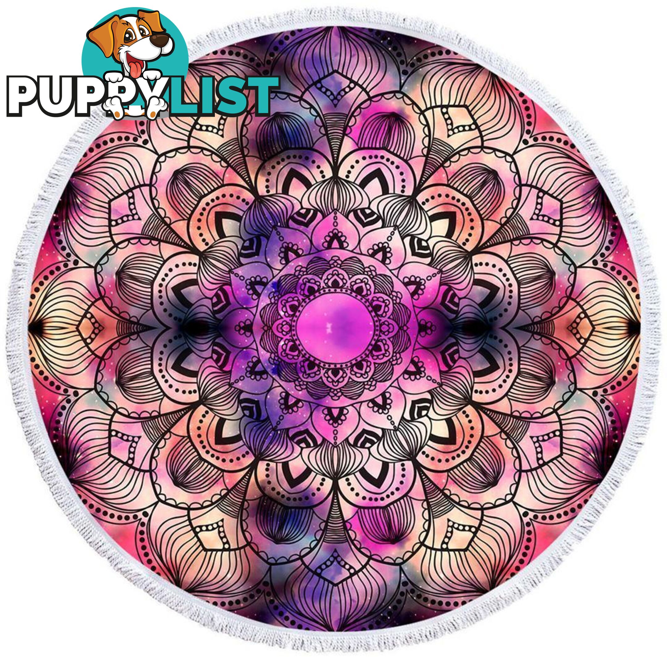 Purple Space Mandala Beach Towel - Towel - 7427046315456