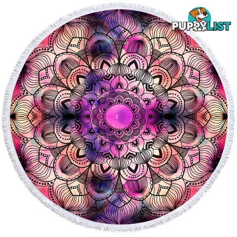 Purple Space Mandala Beach Towel - Towel - 7427046315456