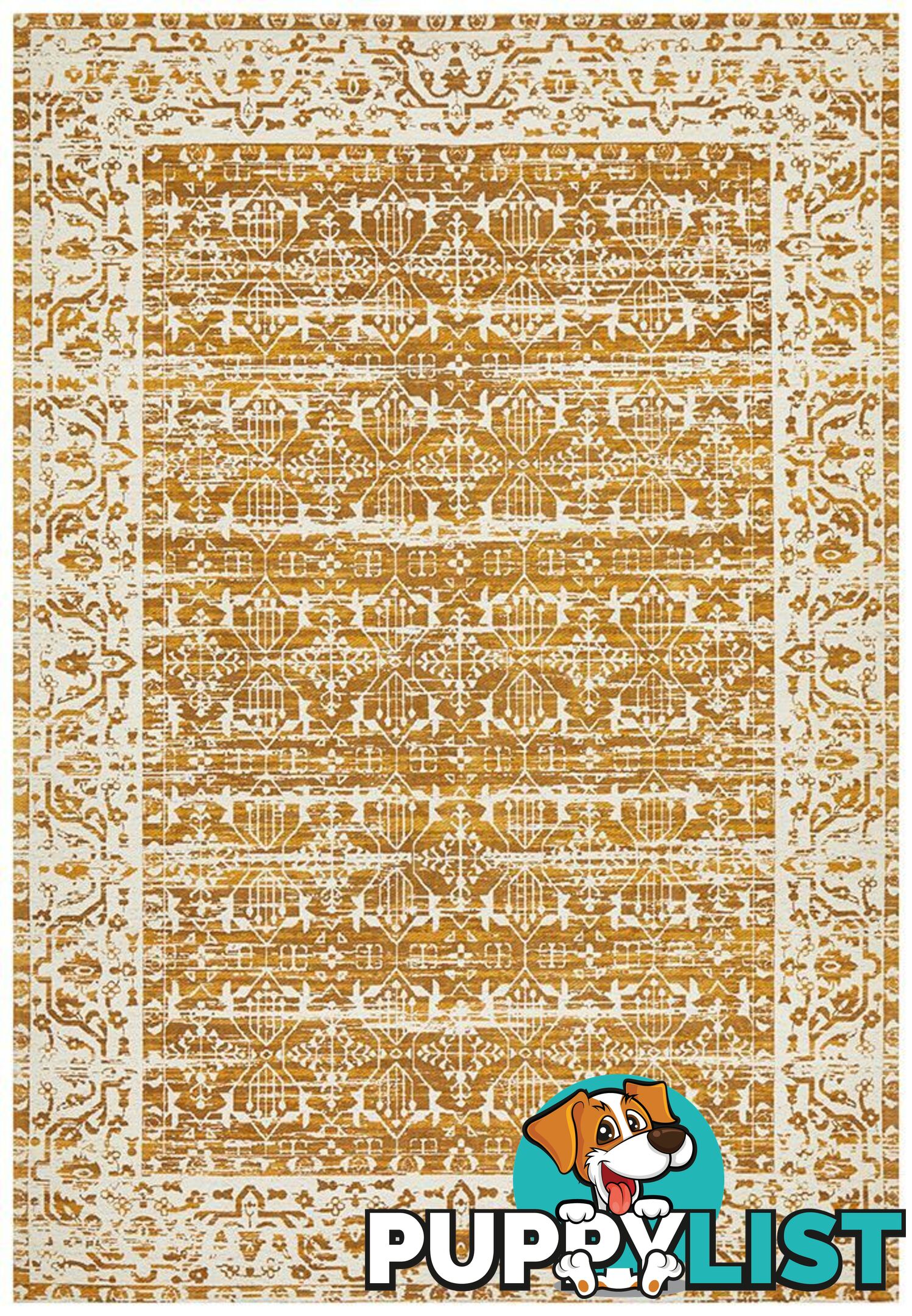 Magnolia Border Mustard Rug - Unbranded - 9375321879699