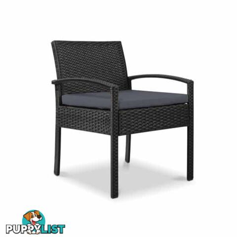 Outdoor Chair Wicker Dining Patio Garden Lounge Bistro Cushion Gardeon - Gardeon - 9350062158128