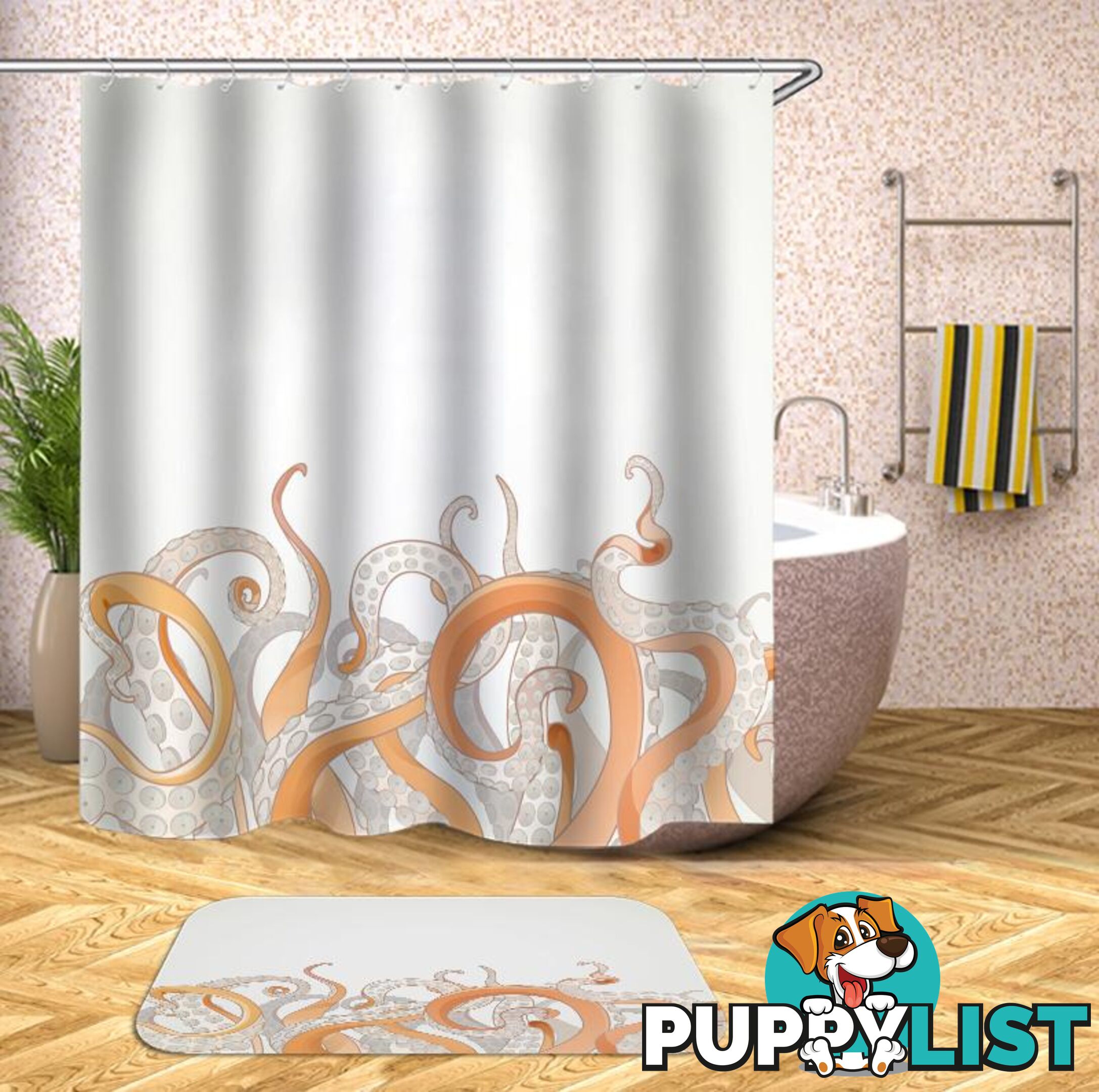 Wild Octopus' Arms Shower Curtain - Curtain - 7427046010498