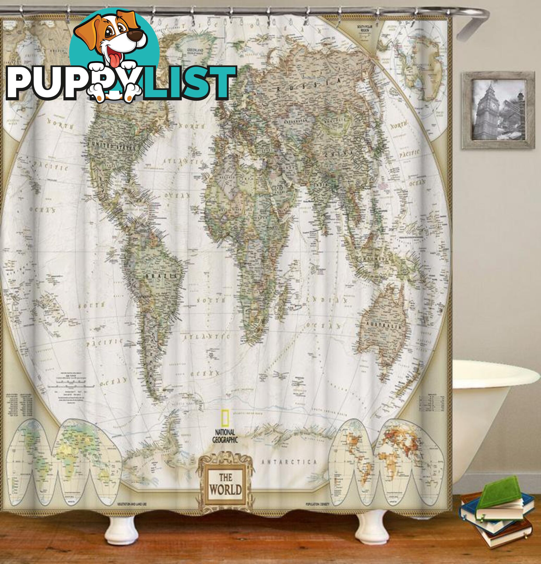 The World Map Shower Curtain - Curtain - 7427046005760