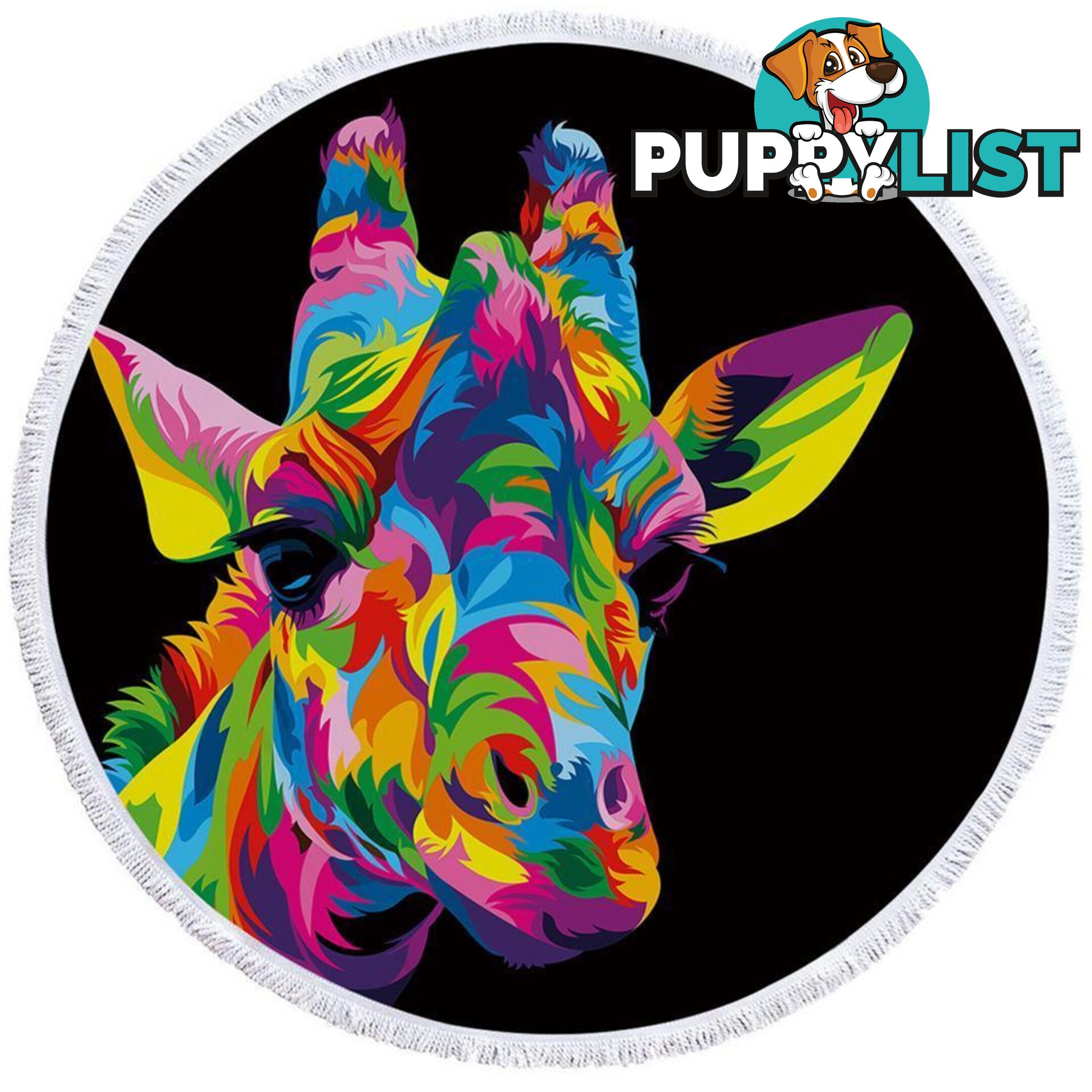 Colorful Giraffe Beach Towel - Towel - 7427046323741