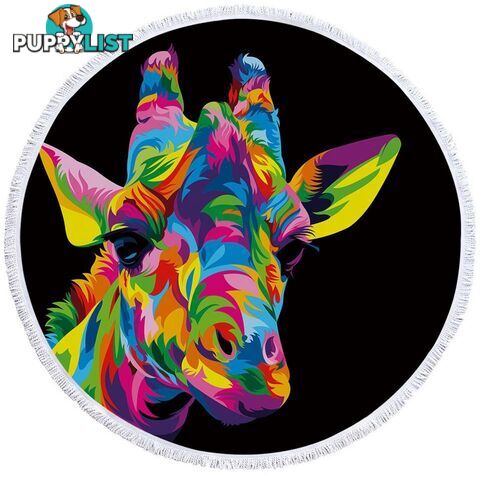 Colorful Giraffe Beach Towel - Towel - 7427046323741