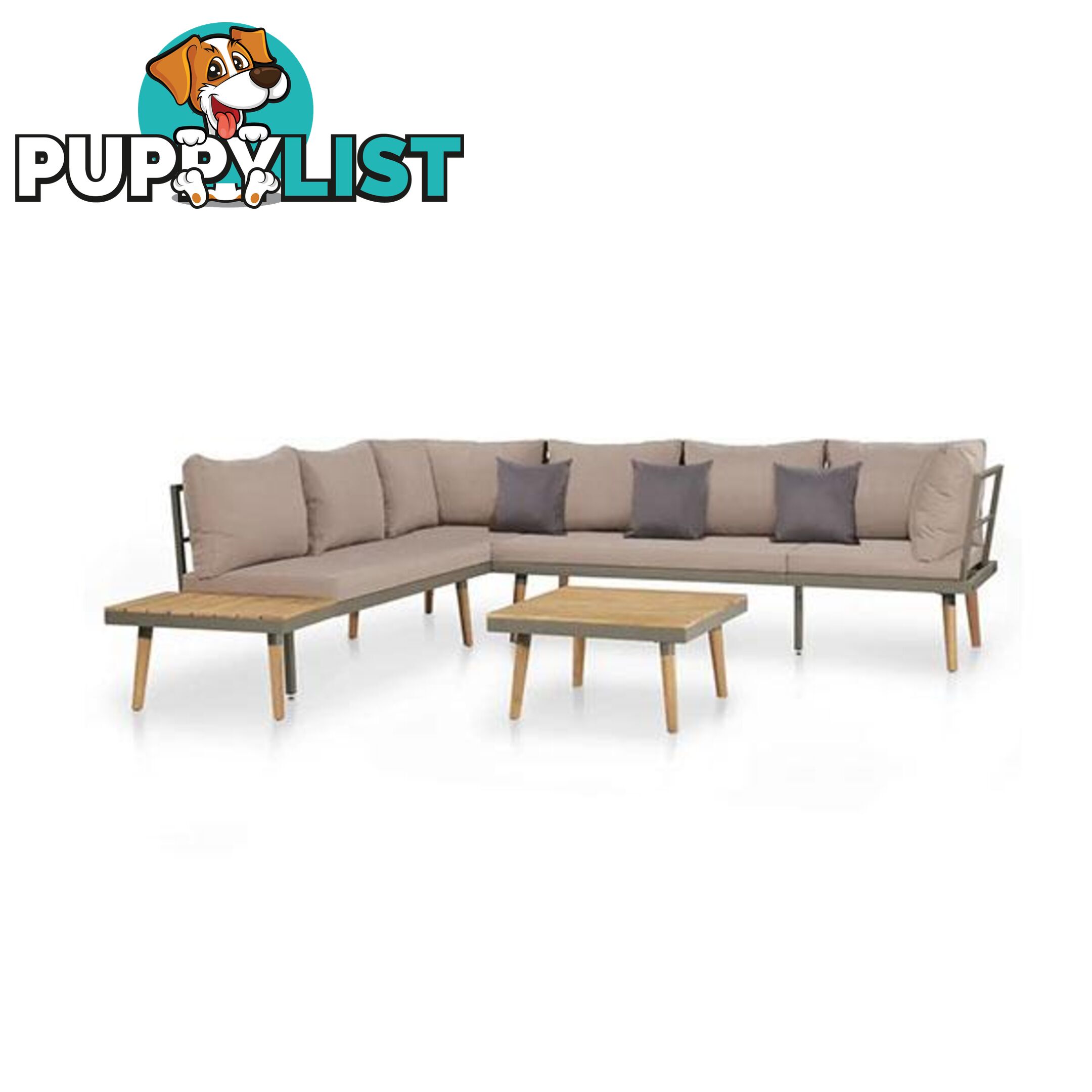 4 Piece Garden Lounge Set With Cushions Solid Acacia Wood Brown - Unbranded - 8718475614777