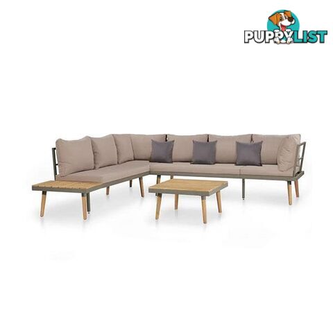 4 Piece Garden Lounge Set With Cushions Solid Acacia Wood Brown - Unbranded - 8718475614777