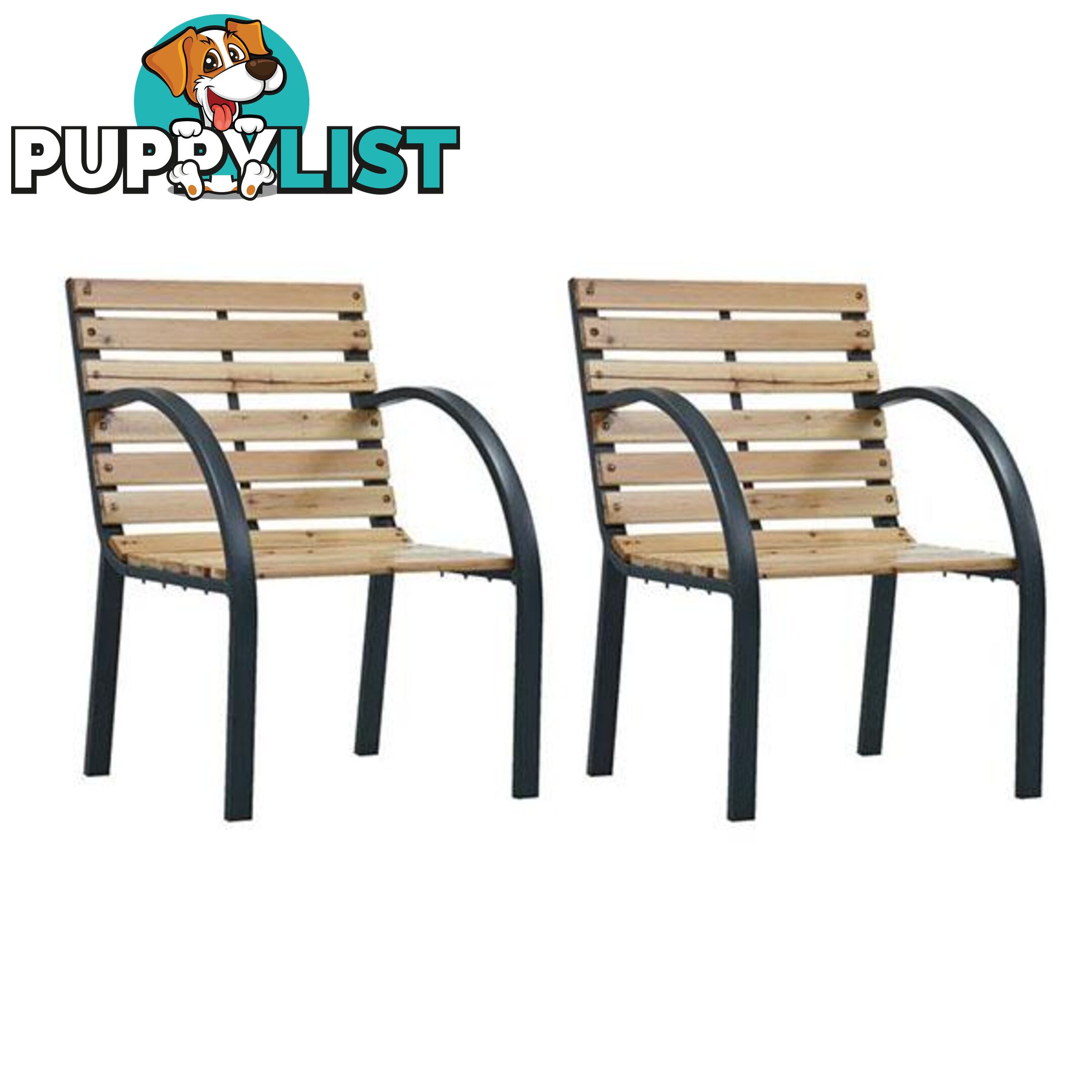 Garden Chairs 2 Pcs Wood - Unbranded - 8719883745923