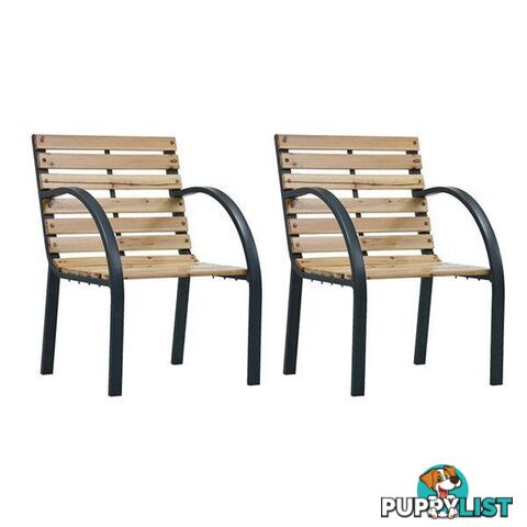 Garden Chairs 2 Pcs Wood - Unbranded - 8719883745923