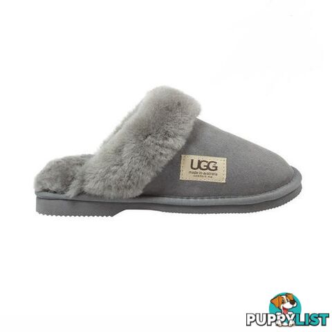 UGG Merino Sheepskin Fur Trim Scuff Memory Foam Grey - UGG - 822427523890