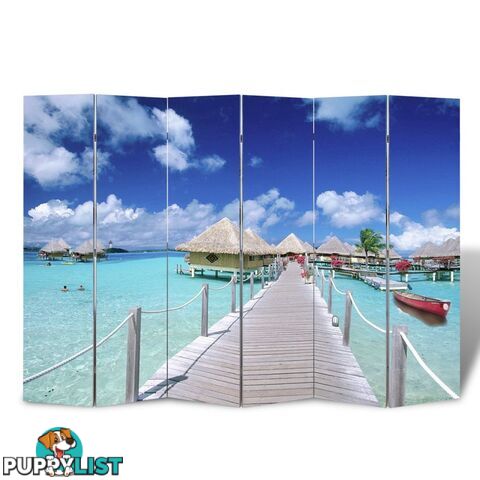 Room Divider 240cm x 180cm - Beach Print - Unbranded - 4326500429636