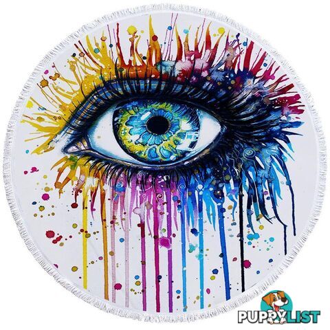 Colorful Art Painting Eye Beach Towel - Towel - 7427046320894