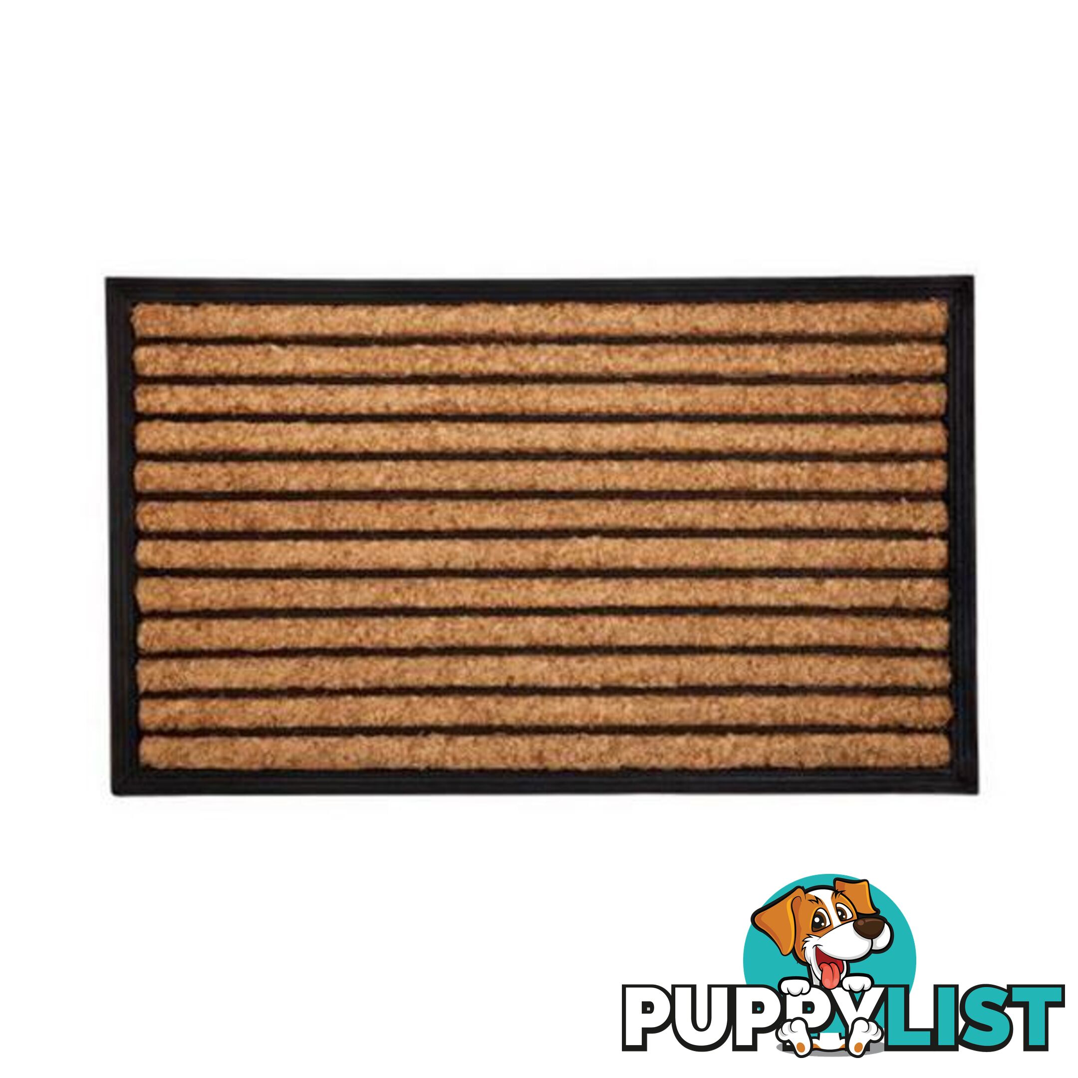 Stripes Rubber Bordered Coir Door Mat - Unbranded - 8901304508273