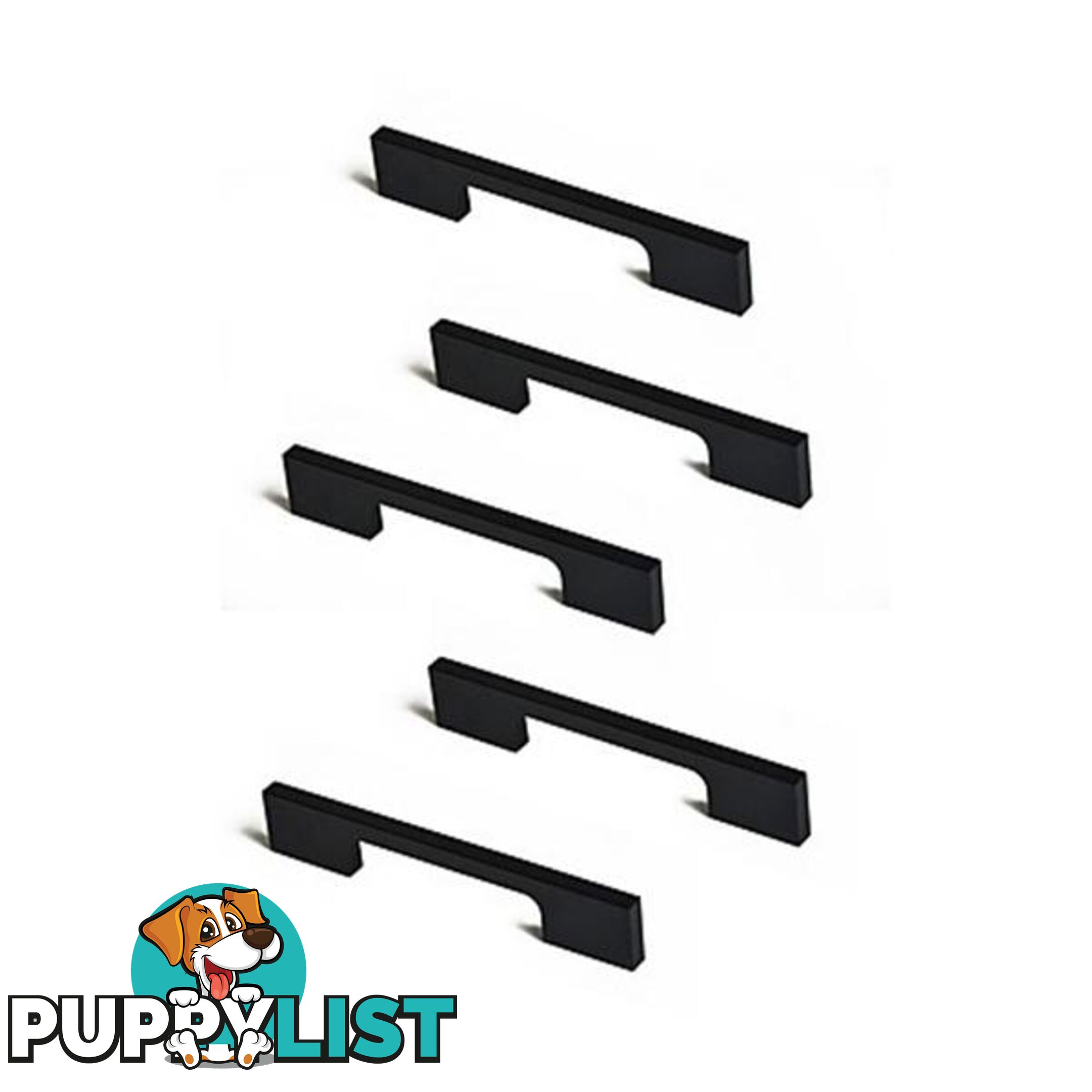 5X 160 Mm Kitchen Handle Cabinet Cupboard Drawer Square Black Pulls - Unbranded - 7427046163057